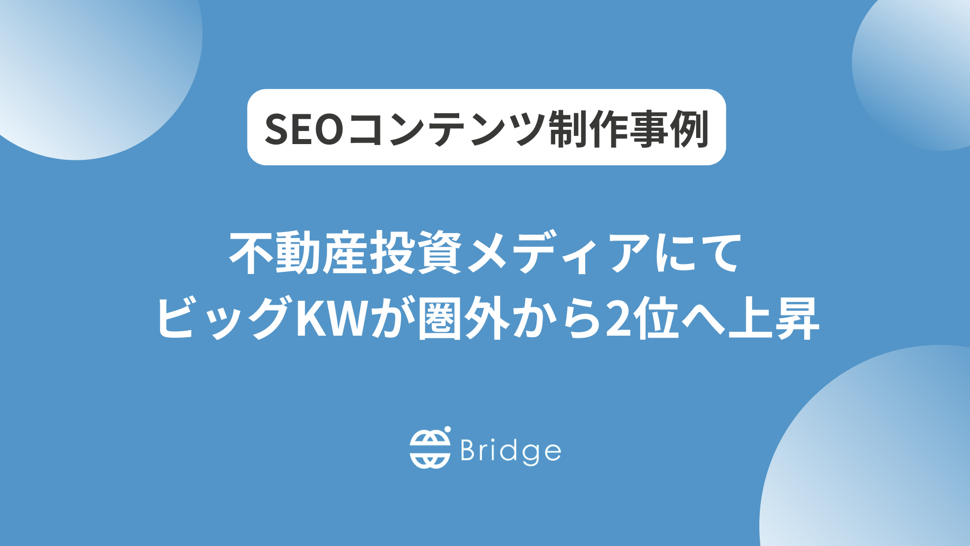 不動産投資メディアにて資産運用関連のビッグKWが圏外から2位へ上昇