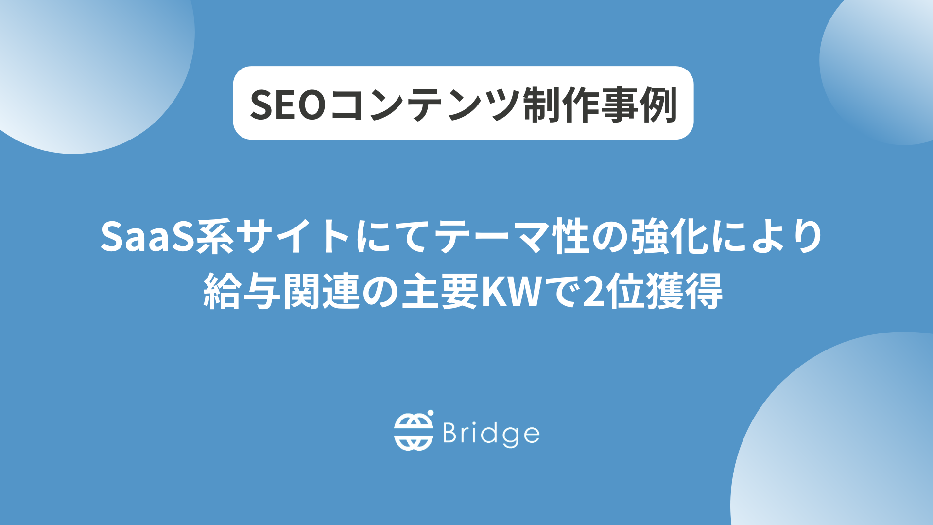 SaaS系サイトにてテーマ性の強化により給与関連の主要KWで2位獲得